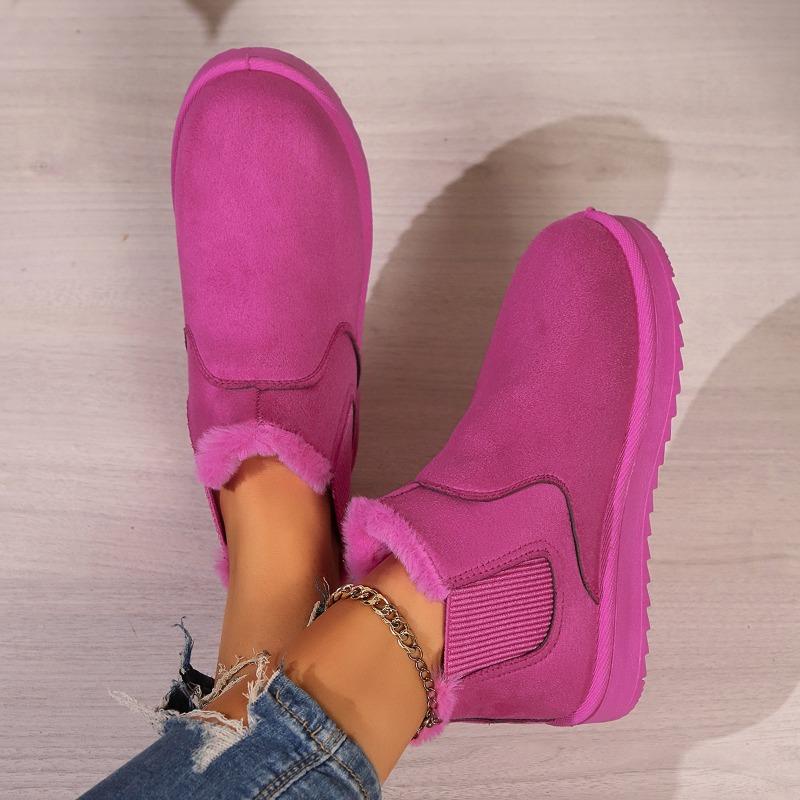 Fashion Big Size Snow Boots Women 2024 New Thickened and Fleece Winter Fashion Warm Slip-on Ankle Boots Cotton
