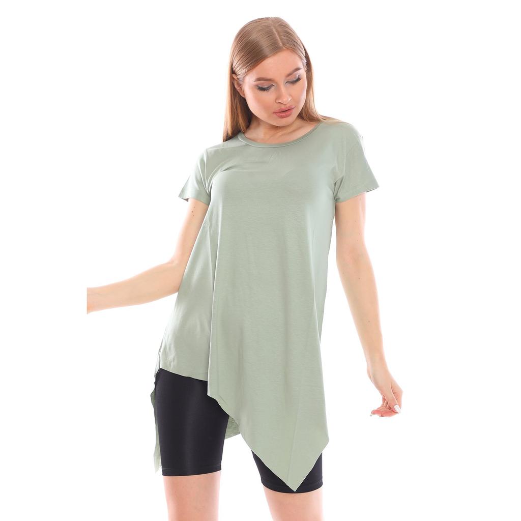 Cross Cut Viscose Fabric Casual Tunic