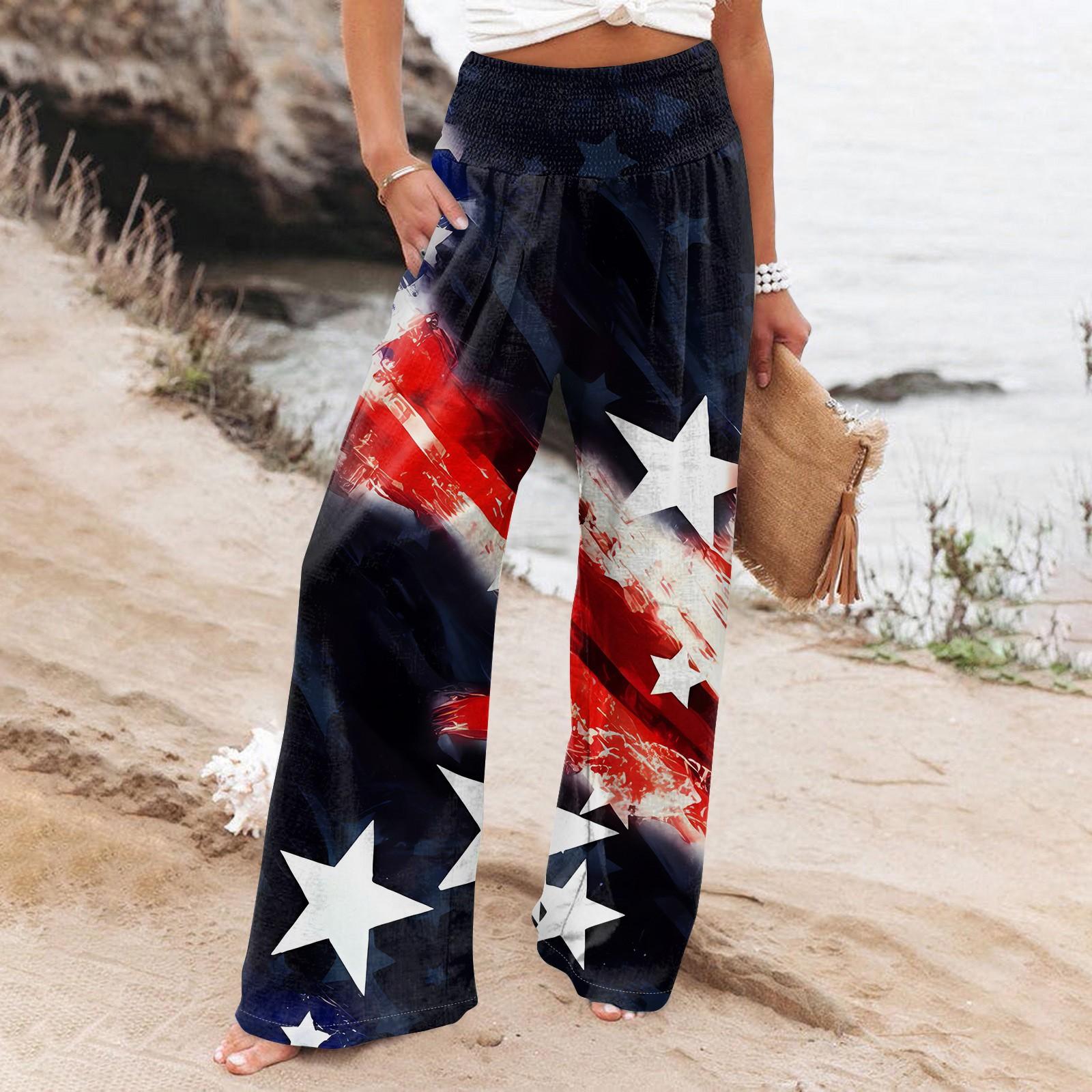 

Женские прямые брюки, женские брюки с эластичной резинкой на талии, свободные повседневные брюки с принтом и карманами XL чёрный