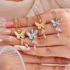 Sweet Colorful Enamel Butterfly with Zircon Pendant Necklace for Women Girls Stainless Steel Chain Cute Jewelry Gifts