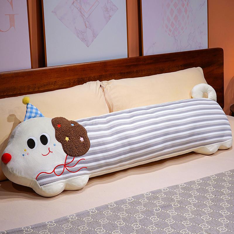 Ice Silk Long Body Pillow With Cute Animal Dog Pattern For Bedroom Sleep Comfort