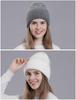 Korean Style Rabbit Fur Knit Hat for Women - Fashionable Autumn/Winter Headband with Earmuffs