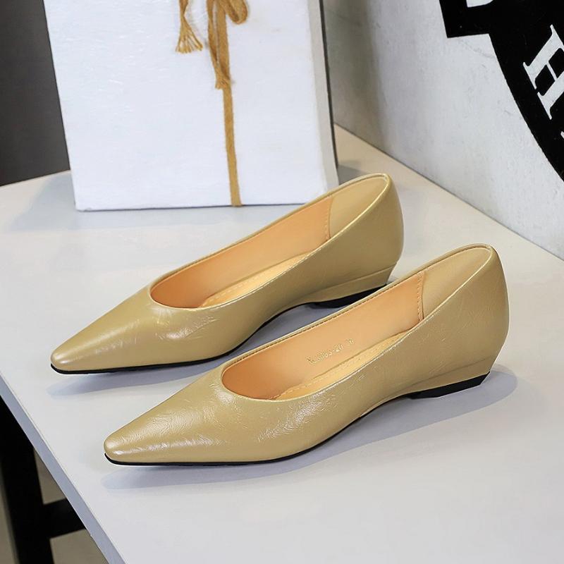 Fashion Comfortable Platform Pumps Women Office Shoes Pointed Toe Low Heel Slip On Versatile Work Casual Style
