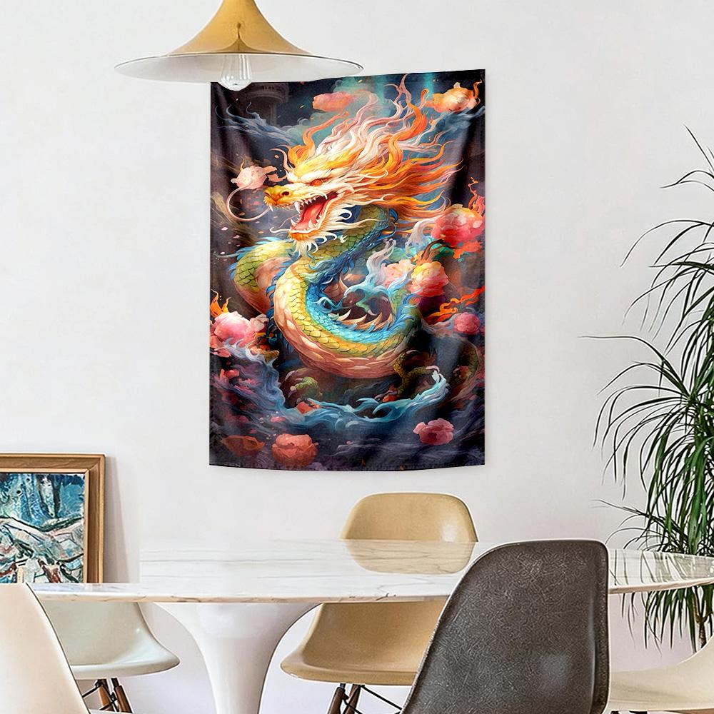 Dragon Wall Decor Tapestry Art For Pet Memorial Birthdaywedding Party Backdrop Family Gift
