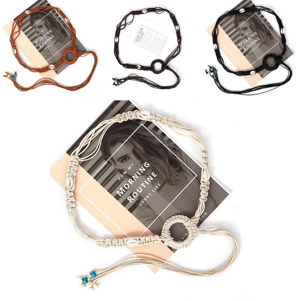 Woven Rope White Waist Belt For Summer Casual Women Fashion Accessory