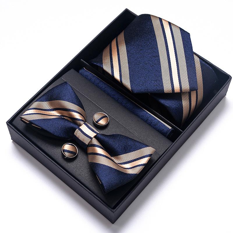 Men'S Tie Bow Tie Set Gift Box 6-Piece Set Tie Business Dress Tie Guangzhou