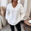 2024 Autumn/Winter Women's Casual Solid Color Warm Long Sleeve Loose T-shirt
