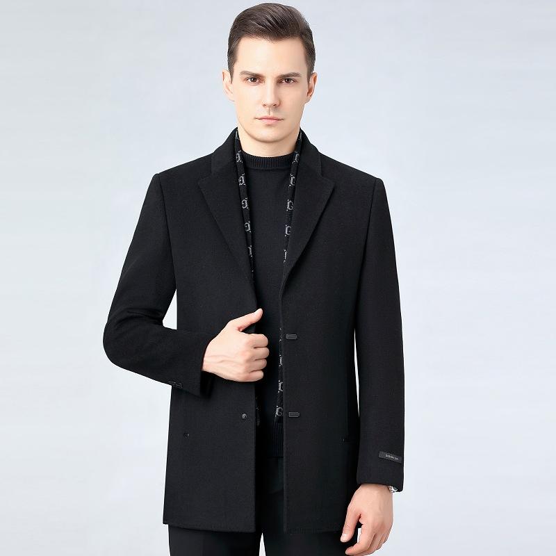 

Зимнее мужское двухстороннее кашемировое пальто средней длины с подкладкой из утолщенного гусиного пуха средней выдержки шерстяное шерстяное пальто 195