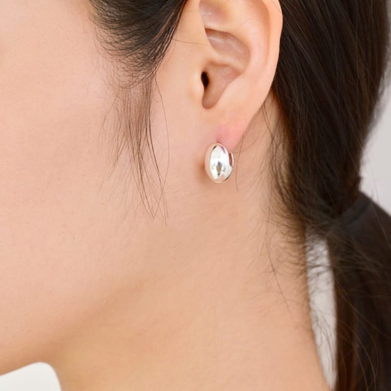 LAYERMOOD 24 Almond Ball Earring -silver925