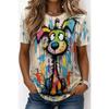 Fashion Women Retro Creative Dog Pattern Print T Shirt Funny Casual O-neck Short Sleeves T-shirt Summer Female Tee Shirt