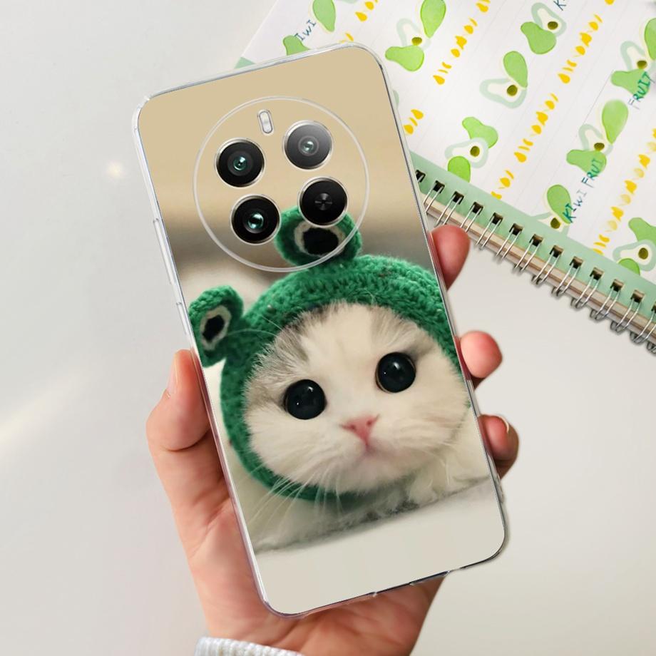 For Realme 12 Pro Plus Case Soft Clear TPU Silicone Phone Case For Realme 12 Pro Pro+ Cute Cartoon Shockproof Back Cover Fundas