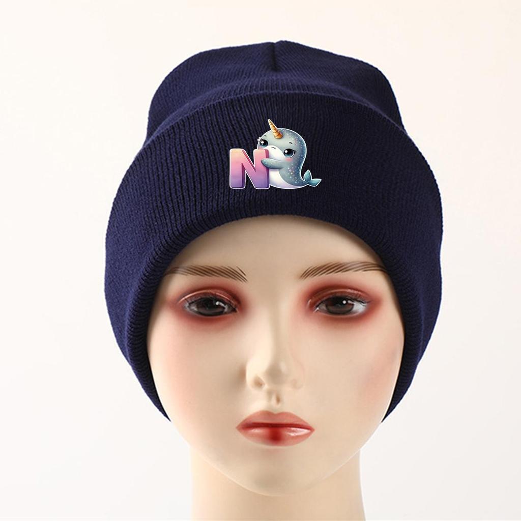 1pc, Alphabet A To Z and Animals Print Knitted Cap Beanie, 260 Knit Hats To Choose, for Men And Women