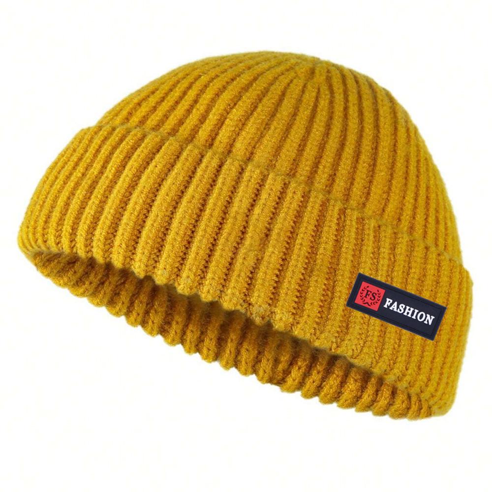 1pc Men Beanies Skullcap Street Style Hip Hop Brimless Baggy Melon Cap Cuff Fisherman Beanies Hats Winter Warm Knitted Bonnet