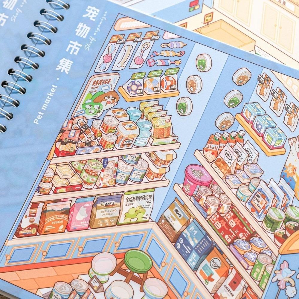 Shop Scene Scenery Stickers Large Size Supermarkets Sticker Book  Birthday Gifts