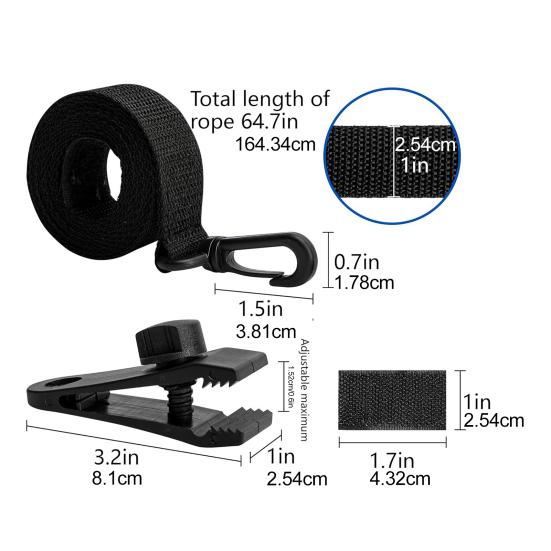 Pool Cover Reel Attachment Kit Universal Pool Solar Cover Straps Clips Adjustable Solar Blanket Fastening Kit with Straps Clips Fasteners