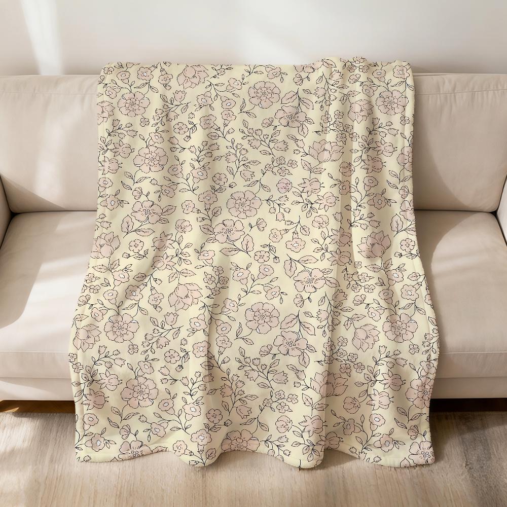 

Yellow Floral Cute Fashion Pattern Flannel Soft Warm Plush Blanket For Sofa Living Room Pet Hogar Bedroom Gift Home Car Portable 75x90cm