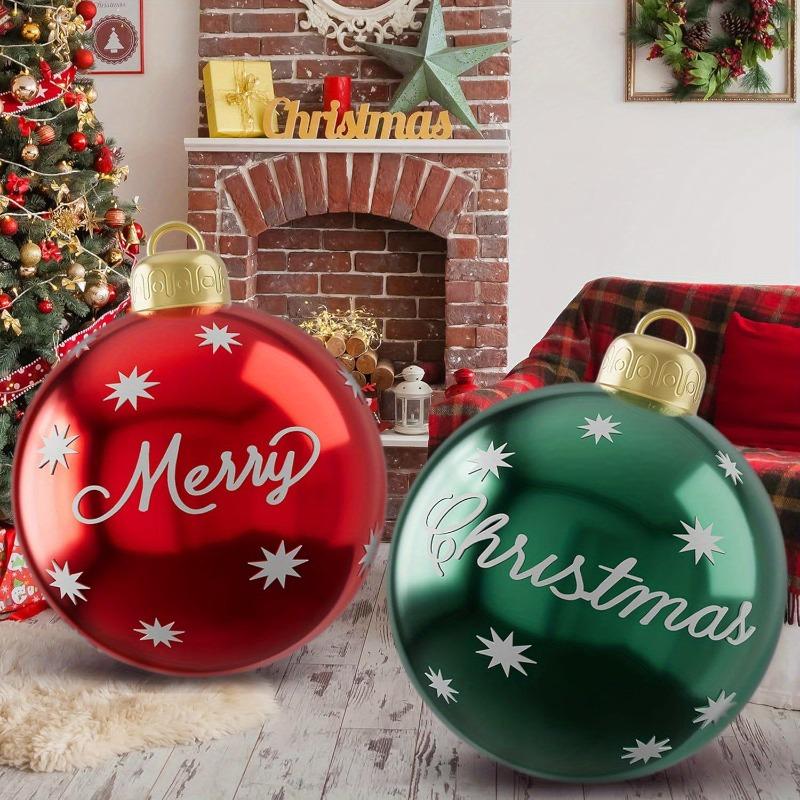 

2pcs 60cm Inflatable Christmas Balls Outdoor Yard Large PVC Inflatable Balls Set XMAS Ornaments Christmas Party Decorations 2026 60CM