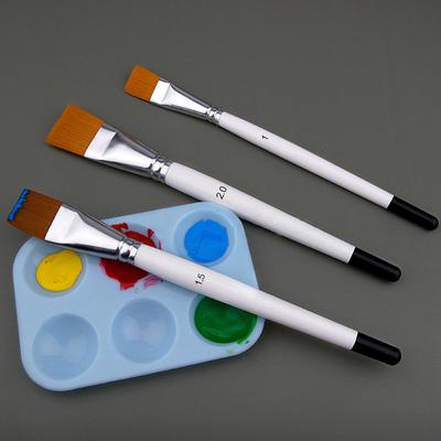 3Pcs Oil Painting Brush Big Flat Head Short Rod Set Nylon Hair Painting Watercolor Brush Student Acrylic Art Supplies