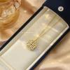 Four-Leaf Clover Necklace: Dual-Wear Design, Luxurious Heart Clavicle Chain for Women