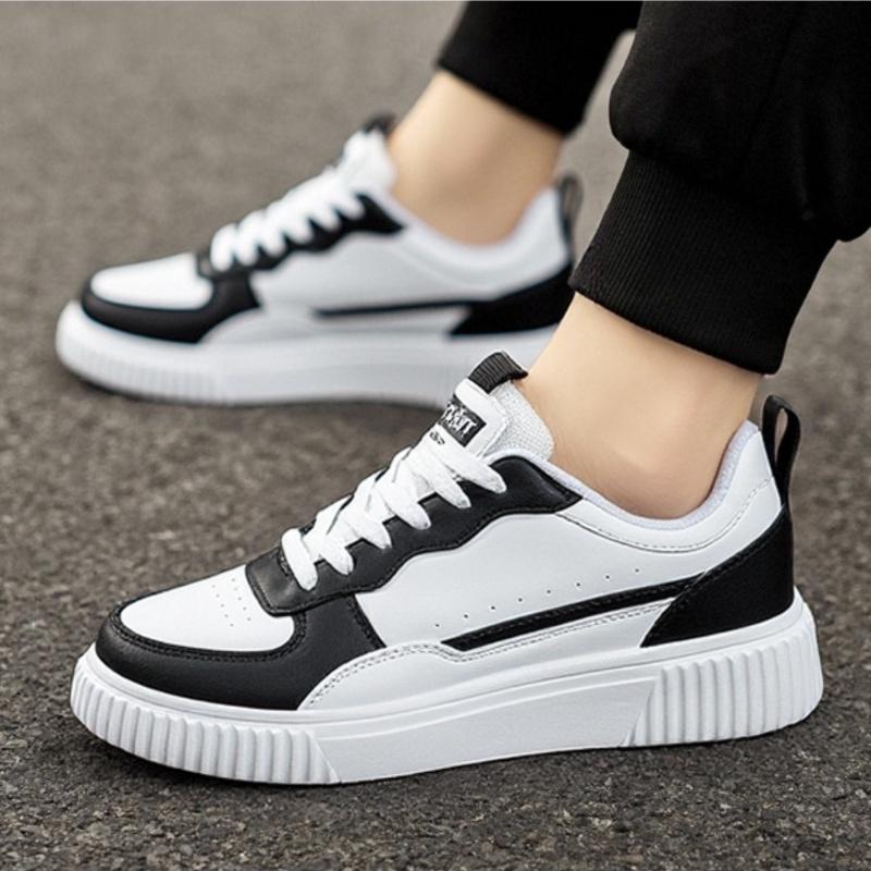 Fashion Leather Men Casual Shoes Lightweight Running Shoes Platform White Sneakers Outdoor Breathable Sport Shoes Shoes