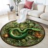 Snakes & Green Dragons Pattern Round rug,Carpet Rug for Living Room Bedroom Playroom ,Non-slip Floor Mat,Holiday Gifts and Birthday Gifts.