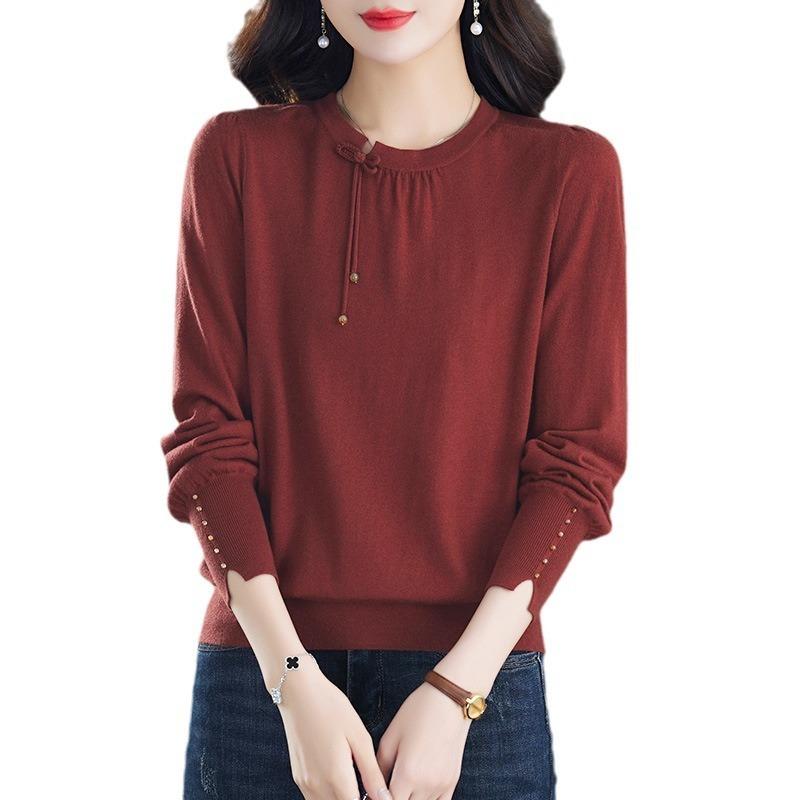 Women's Thin Knitted Bottoming Shirt Spring and Autumn Top Autumn Clothes New Autumn and Winter Sweater