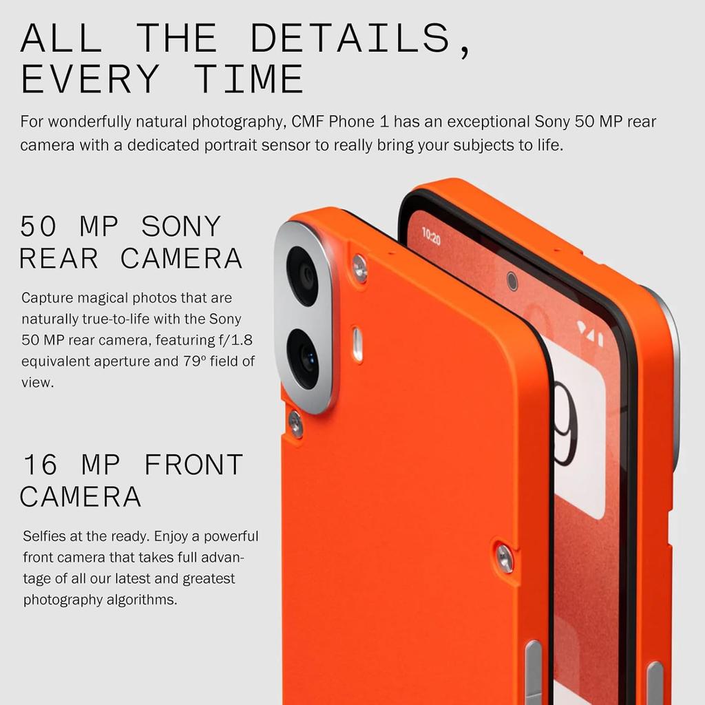 CMF Phone 1 Unlocked Smartphone with 50 MP Rear Camera with Ultra XDR, 6,67" Super AMOLED Display