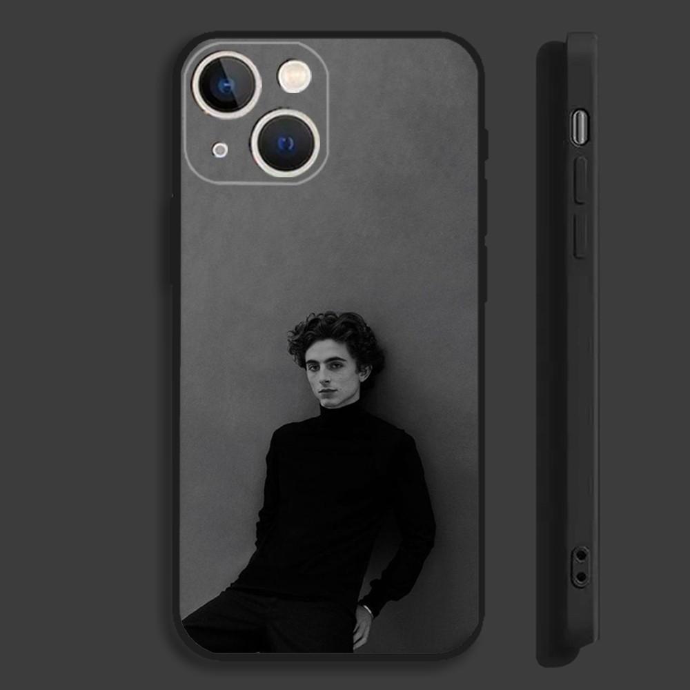 T-Timothée Chalamet Handyhülle Für iPhone15,14,13,12,11,Pro,Max,Plus,Mini,X,XS,XR,8,7,6,S,Plus,SE Weiche Schwarze Hülle