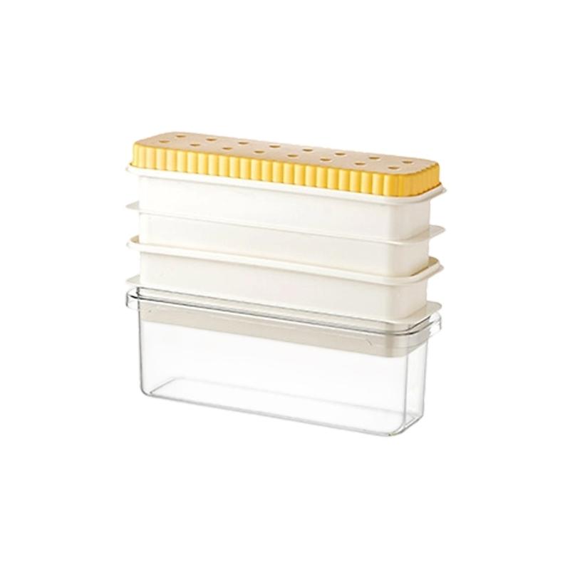 Large Ice Cubes Maker Tray Space Saving Refrigerator Storage Box Plastic Ice Ball Molds For Cocktails And Beverages жёлтый