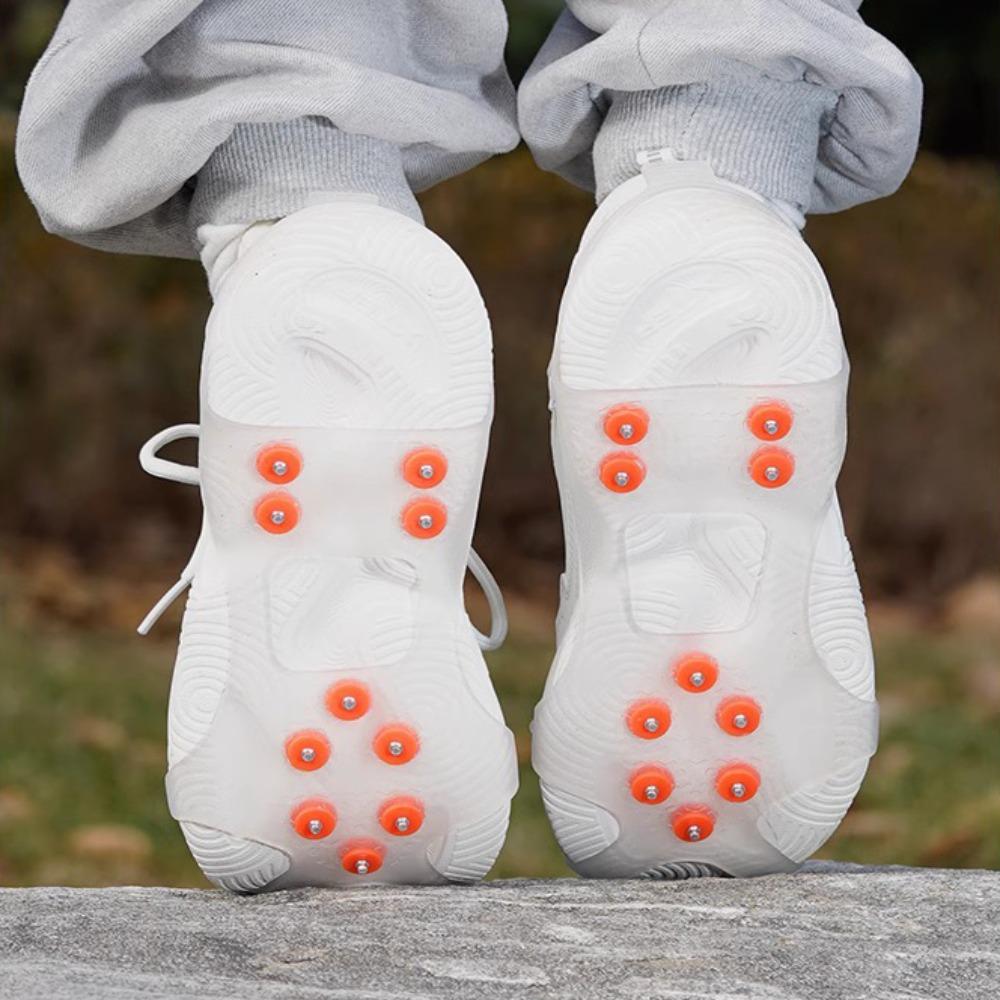1 Pair Footwear Accessory 10 Teeth Ice Gripper Spike Anti-Slip Universal Shoes Crampons Durable Non-Slip Ice Grips Snow