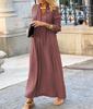 Women's Long Sleeve Maxi Dress in Solid Colors - Olive Green, Black, Wine Red, Gray, Blue, Green
