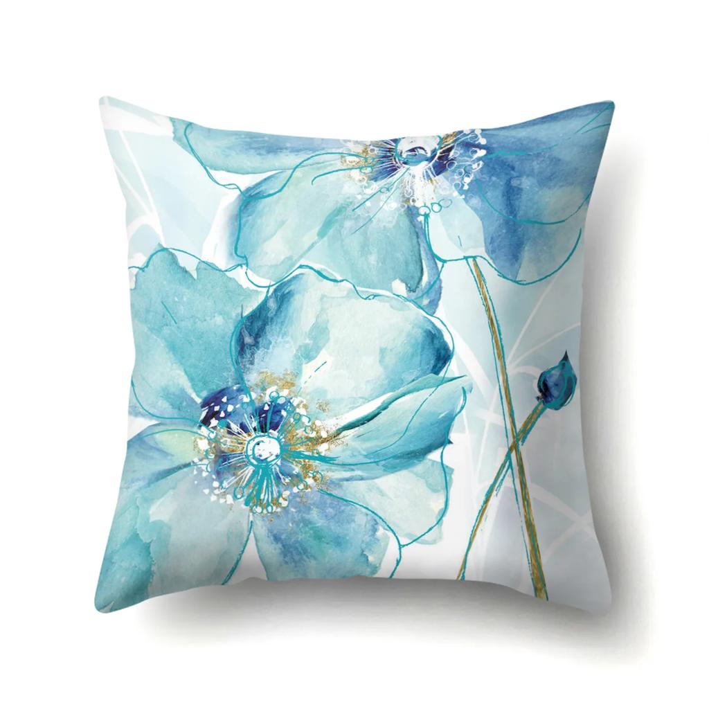 Home Decoration Living Room Sofa Pillowcase Garden  Oil Painting  Cushion Cover Polyester Pillow 45x45cm