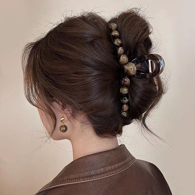 Elegant Large Hair Claw Clip for Thick Hair - High-End Korean Updo Shark Clip