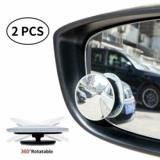 2X 360° Stick On Rear View Auxiliary Blind Spot Mirror Wide Angle SUV Car Truck