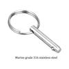 4 PCS Marine 316 Stainless Steel Quick Release Pin Bimini Top Pin, Diameter 0.31"(8 Mm), Overall Length 1.38"(35 Mm), Usable Length 0.94"(24mm)