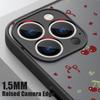 Translucent Matte Phone Case For iPhone 16 15 Pro 14 13 Pro Max 16e For Magsafe Shockproof Red Cherry Printed Hard Back Cover