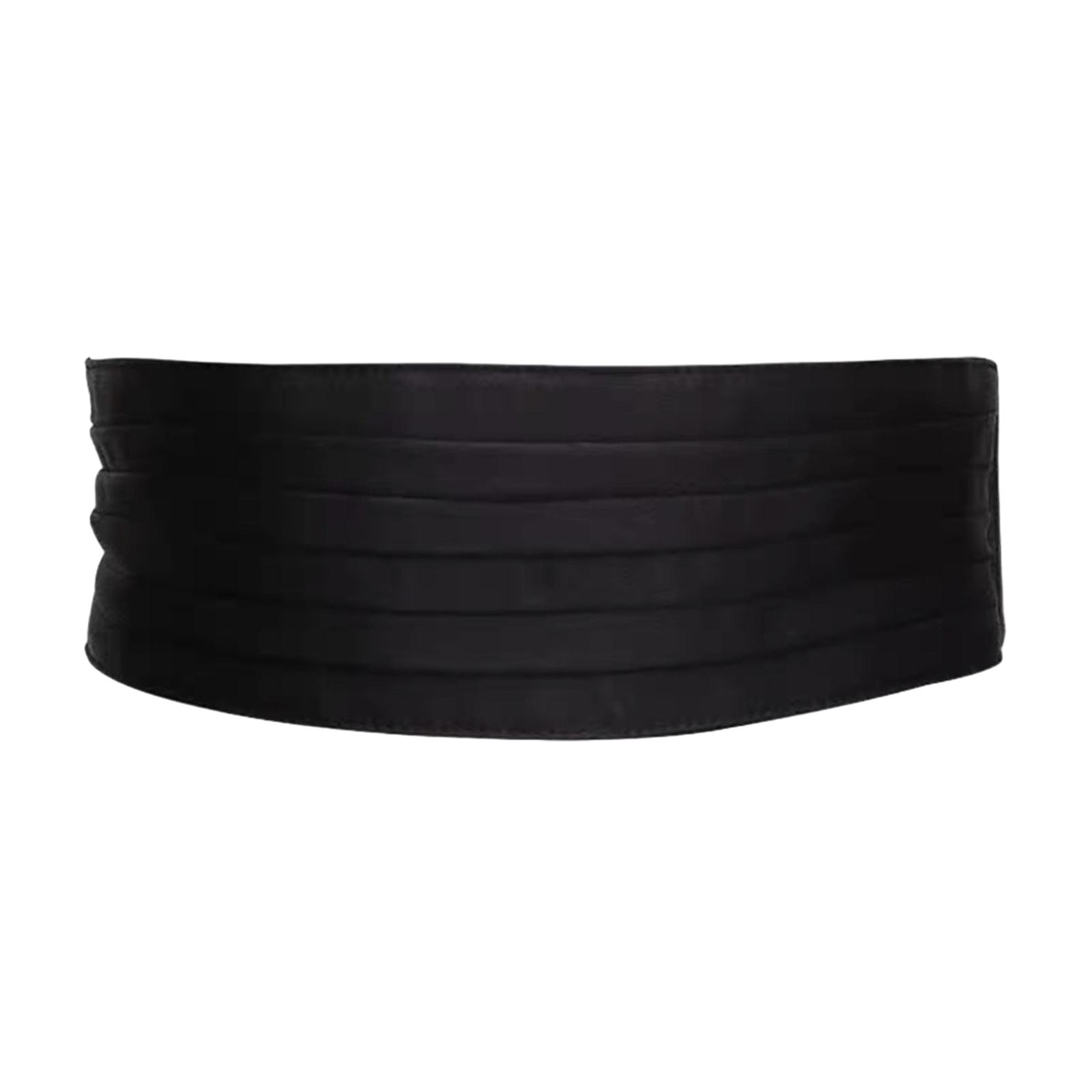 

Weaving Cloth Waistband Wide Belt 9CM Width for Ladies Black Decorative Dress Belt Waist Cincher чорний