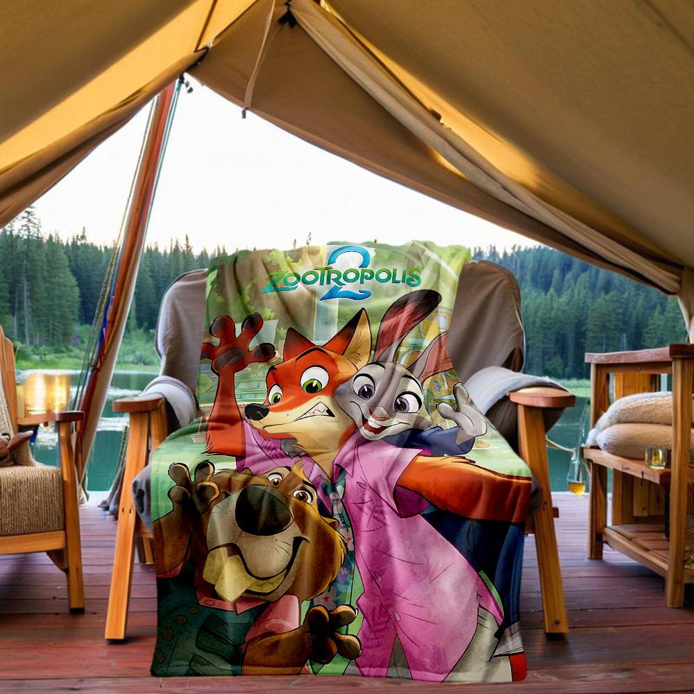 1pc Zootopia Outdoor Blanket Lightweight Flannel, All-Season Use for Sofa, Bed, Travel, Camping, Living Room, Office, Couch034