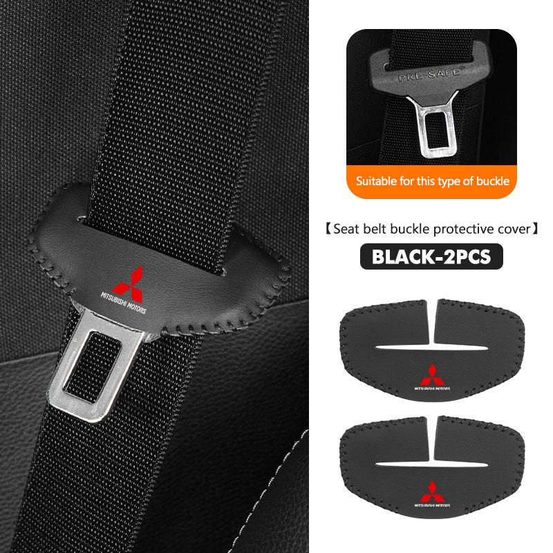 For Mitsubishi Universal Car Seat Belt Buckle Shoulder Pad Protective Cover Outlander Lancer L200 ASX Pajero Grandis Eclipse