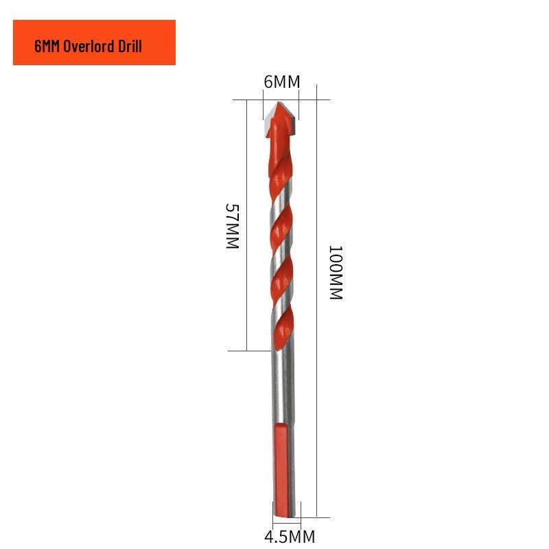 Home Improvement Ceramic Drill Bit with Triangular Handle - Suitable for Glass, Iron, Wall, and Metal Drilling
