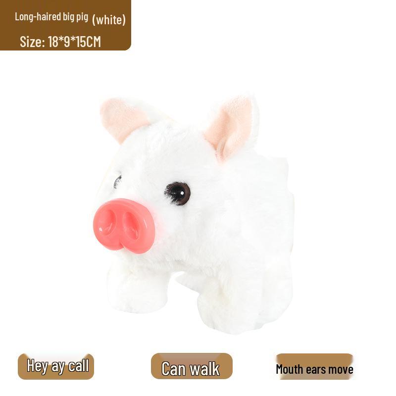 

Interactive Plush Pig: Walks, Barks, Wiggles Tail & Nose - Electronic Pet Playhouse Toy белый