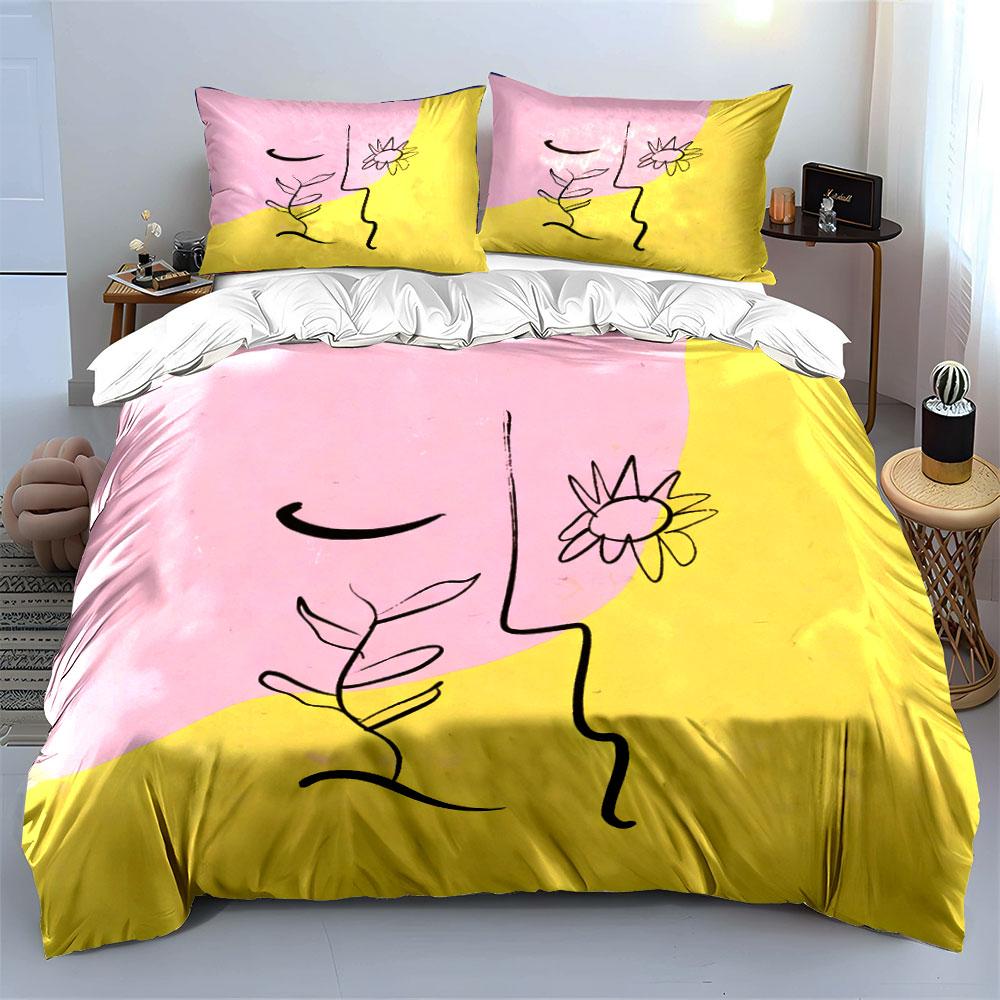 Abstract Minimalist Art Prints Set Soft Comfortable Duvet Cover Bedding Set Included 1*Duvet Cover & 2*Pillowcases, Gift