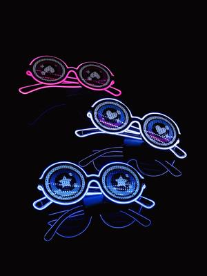 Wireless EL Luminous Glasses LED Disco Flash Sunglasses for KTV Bar Concert Atmosphere Online Celebrity