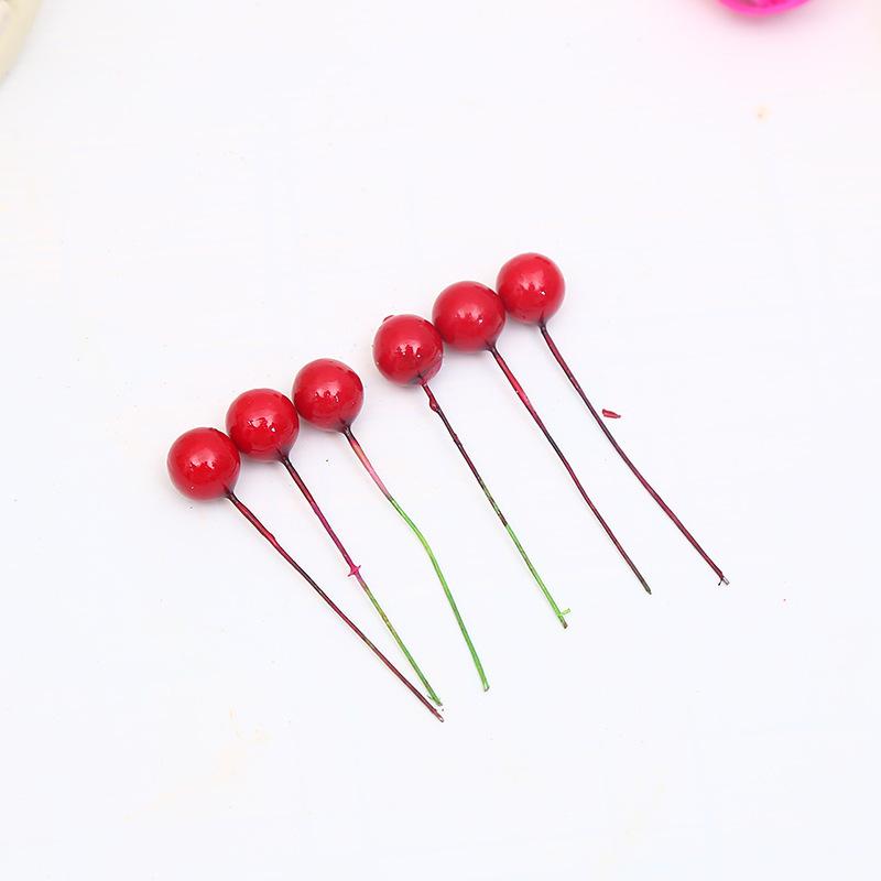 Diy Handmade Materials 1.2Cm Small Red Fruit Photo Props Red Fruit Dried Flowers Christmas Tree Wreath Rattan Decoration