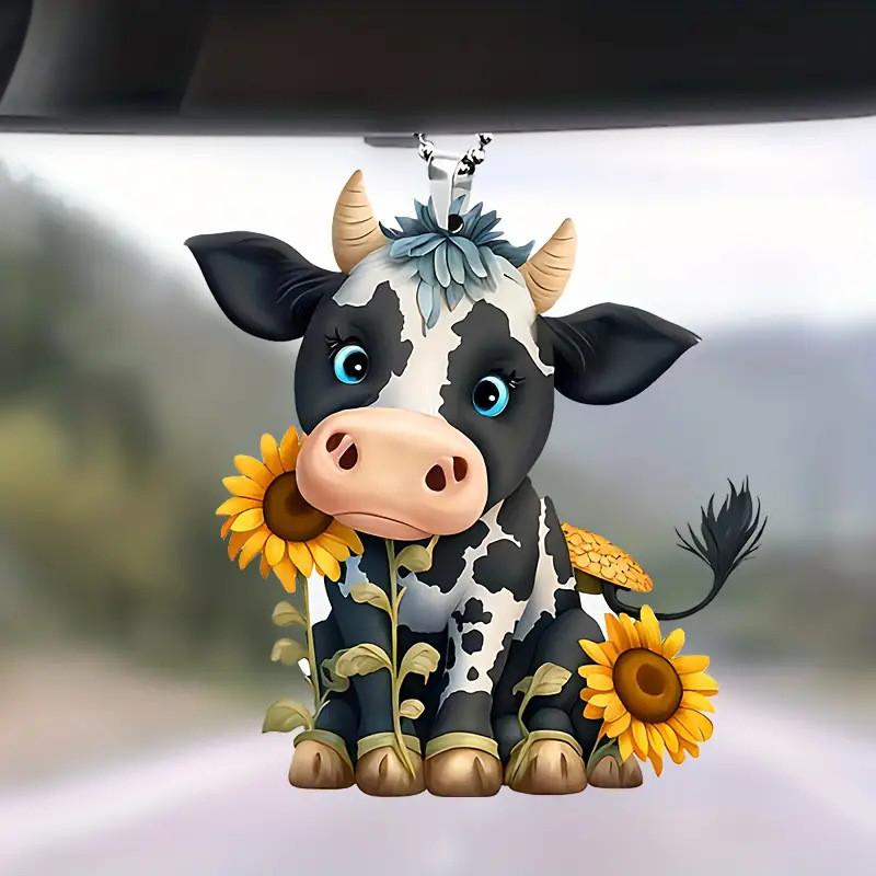 

And Fun Colorful Cow Christmas Hanging Decoration Adorable Car Accessory For Holidays 2