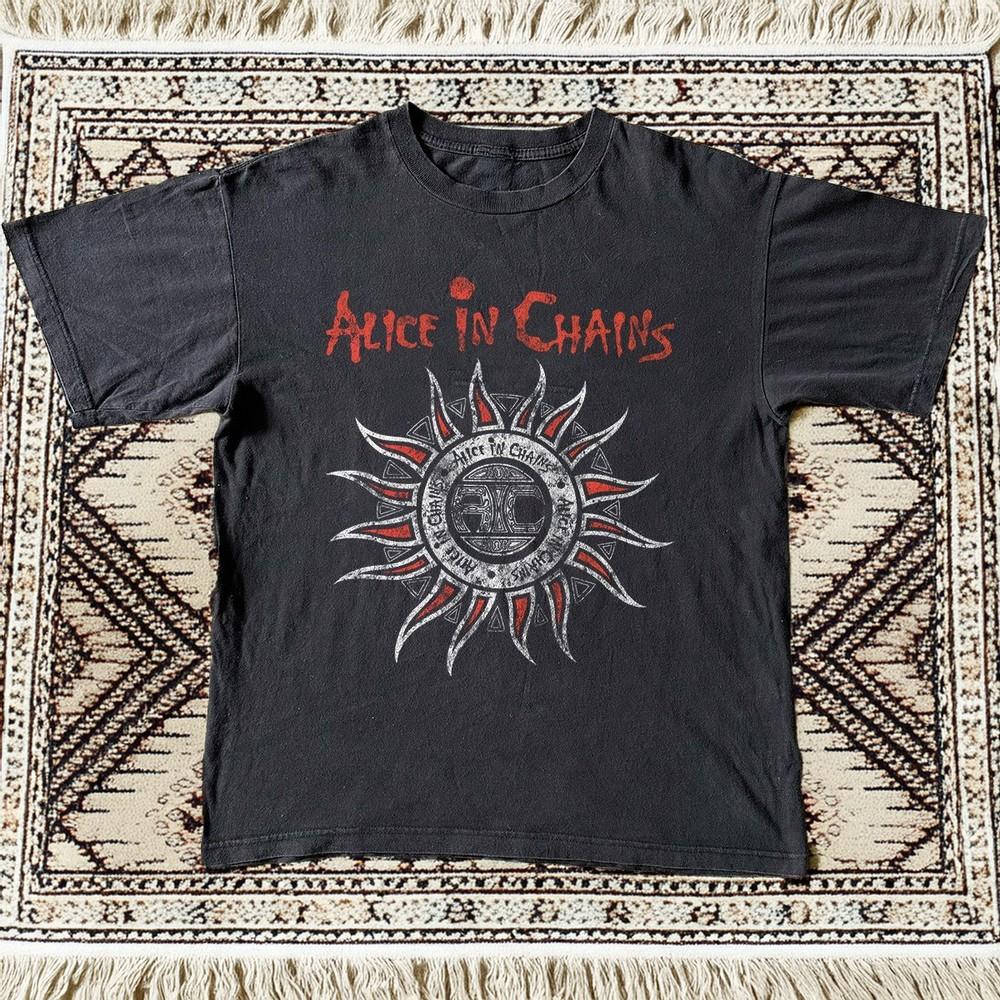 HOT NEW Alice in Chains Sun Logo Black Cotton Tshirt Unisex T-Shirt XXXXL