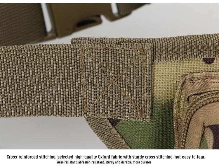 Tactical Camouflage Waterproof Fanny Pack for Outdoor, Cycling, and Mountaineering with Three Compartments