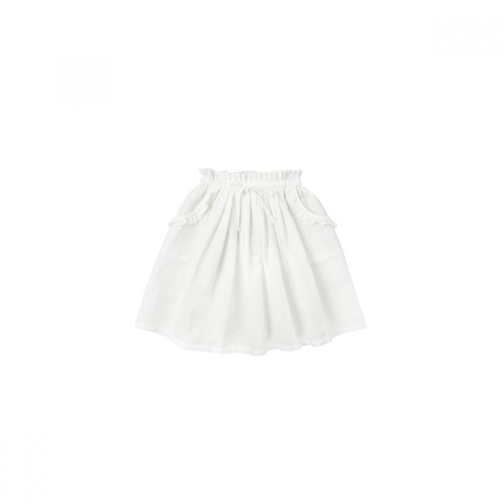 

Benebene Vintage Linen Frill Skirt OFF WHITE/8T