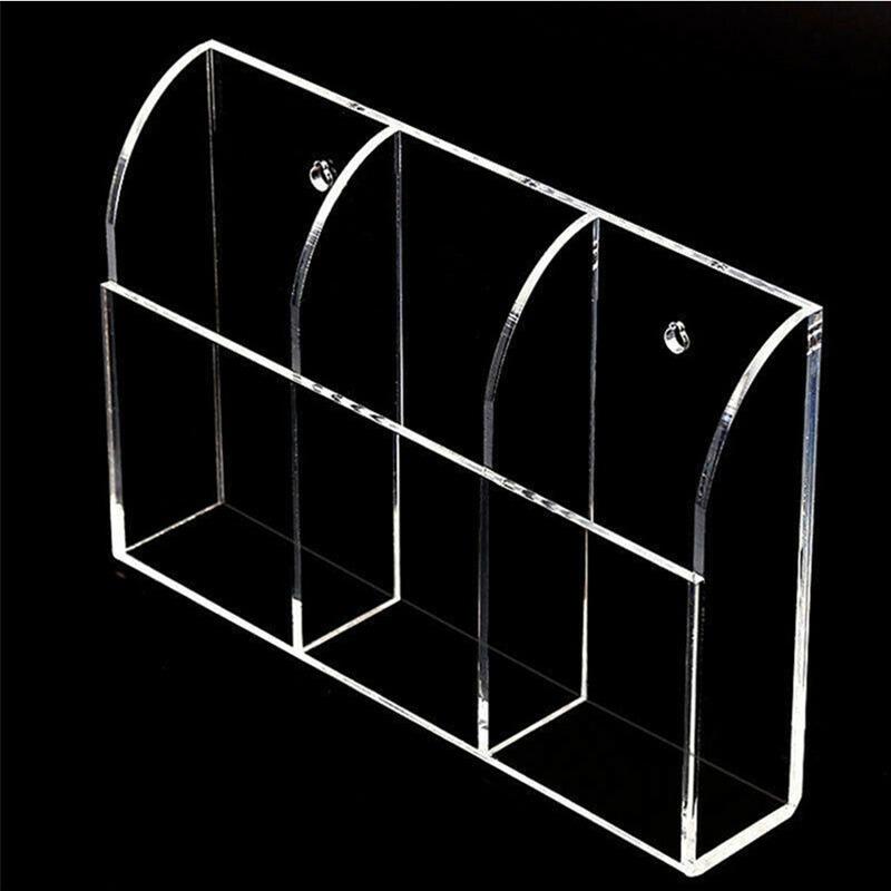 TV Remote Control Holder Wall Hanging Mount Acrylic Organizer Acrylic Stand Box Storage Home Organizer