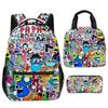 Classic Popular Funny Alphabet Lore 3D Print 3pcs/Set School Bags Travel Notebook Backpack Portable Lunch Bag Pencil Case